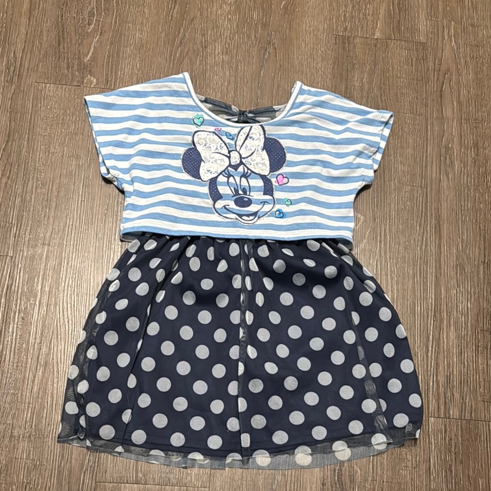 Disney Blue and White Raglan Cap Sleeve Sundress
